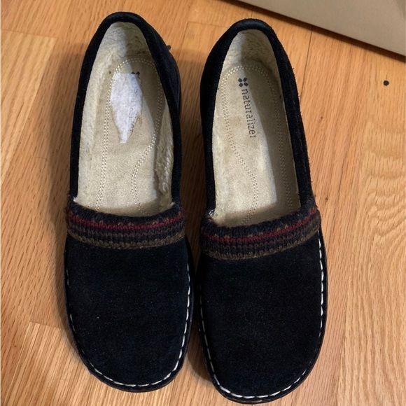 Naturalizer Black Suede Slip on Wedges 7 - Picture 2 of 7